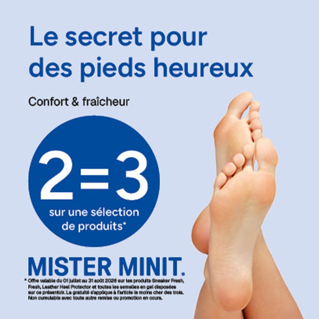 Achetez 2 produits et recevez la 3ème gratuit chez Mister Minit !